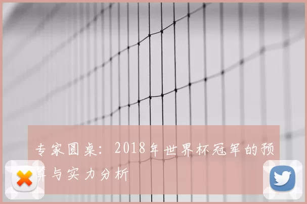 专家圆桌：2018年世界杯冠军的预算与实力分析